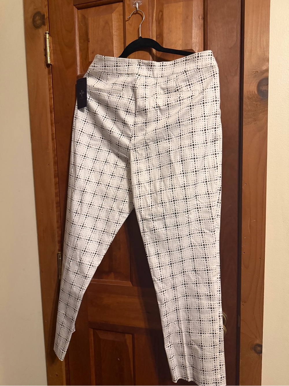 NYDJ White Check Print Stretch Dress Pants